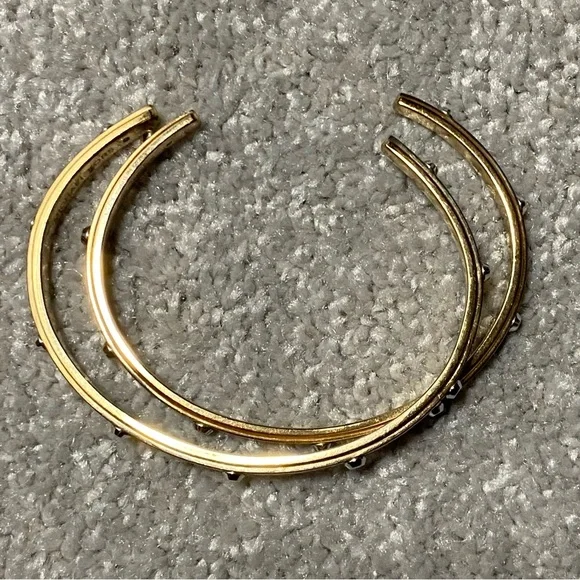 Michael Kors Heritage Astor Studded Cuff Bracelet Rose Gold and Silver Tone - Picture 7 of 8